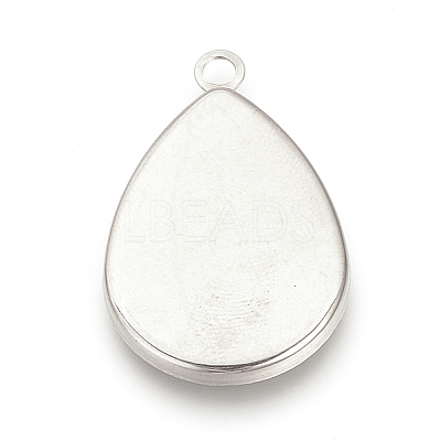 Tarnish Resistant 201 Stainless Steel Pendant Cabochon Settings X-STAS-S057-34-1