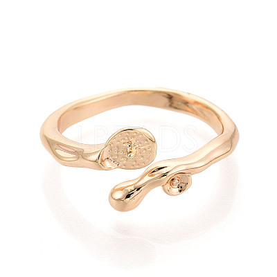 Brass Cuff Ring Settings KK-T076-41G-1