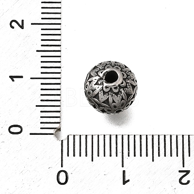 Engraved 304 Stainless Steel Beads STAS-H263-17AS-06-1