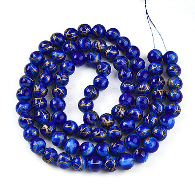 Baking Paint Glass Beads Strands DGLA-N010-10mm-05-1