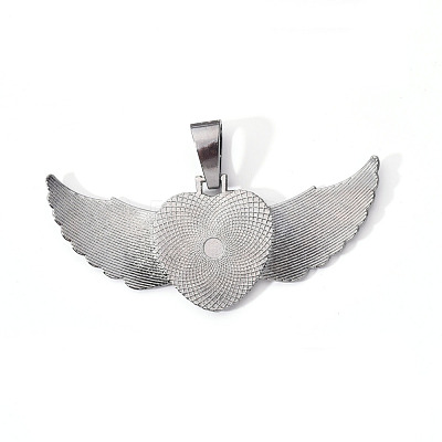Alloy Pendant Cabochon Settings X-PALLOY-S107-002B-RS-1