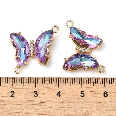 Brass Pave Faceted Glass Connector Charms FIND-Z020-04G-1