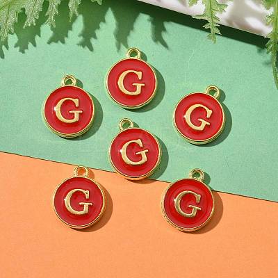 Golden Plated Alloy Enamel Charms ENAM-S118-03G-1