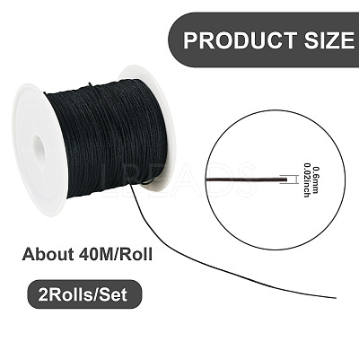 2 Rolls Nylon Chinese Knot Cord NWIR-TA0001-32-1
