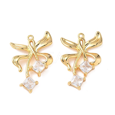 Brass with Cubic Zirconia Pendants KK-D024-09G-1