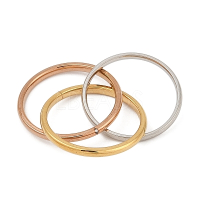 201 Stainless Steel Trinity Interlocking Ring Finger Rings FS-WG6776A-03-1