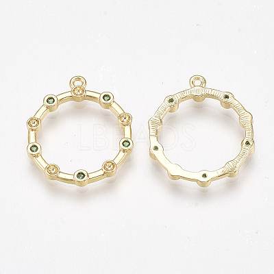Brass Pendant Rhinestone Settings KK-T038-516A-1