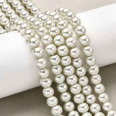 Eco-Friendly Dyed Glass Pearl Beads Strands HY-A008-6mm-RB020-1