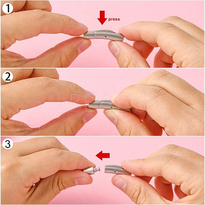 Tarnish Resistant Column 304 Stainless Steel Matte Bayonet Necklace Clasps STAS-I013-4mm-A-1