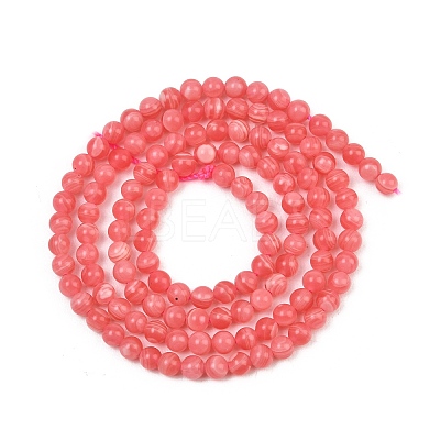 Dyed Synthetic Rhodochrosite Beads Strands GG-CBA0389-A03-3mm-1