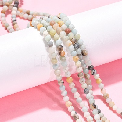 Natural Flower Amazonite Beads Strands X-G-G692-01F-4mm-1