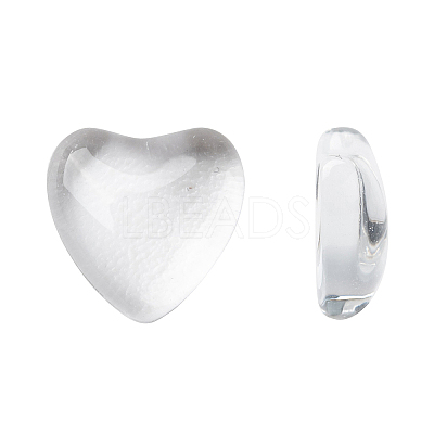 Transparent Glass Heart Cabochons GGLA-R021-8mm-1