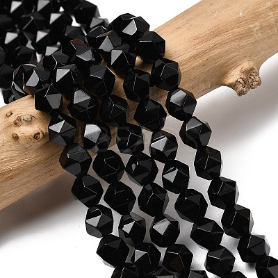Natural Black Onyx Beads Strands G-Z119-A04-02-1