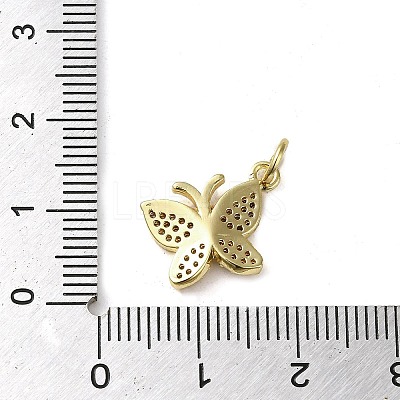 Brass Micro Pave Clear Cubic Zirconia Pendants KK-U005-01H-G-1