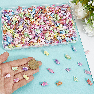 450Pcs 3 Styles Craft Style Acrylic Beads MACR-PA0001-18-1