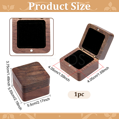 Walnut Wood Jewelry Pendant Packing Magnetic Boxes CON-WH0110-319-1