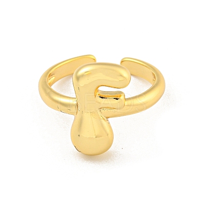 Brass Letter Open Cuff Rings for Women RJEW-G313-01F-G-1