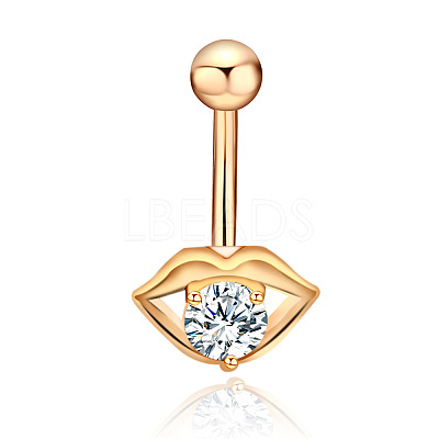 Clear Cubic Zirconia Belly Button Rings WG9960A-23-1