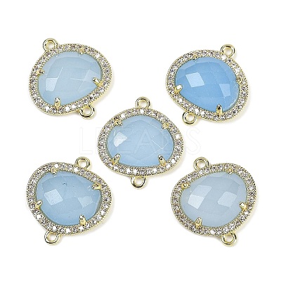 Dyed Natural White Jade Faceted Oval Links G-B126-01G-06-1