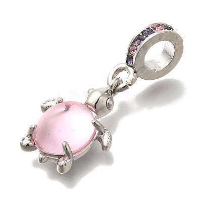 Rack Plating Alloy Rhinestone European Dangle Charms FIND-H005-45P-05-1