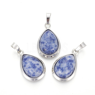 Natural Blue Spot Jasper Pendants G-L512-C13-1