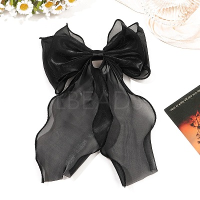 Cloth Long Bowknot Hair Barrettes PW-WG6129B-10-1