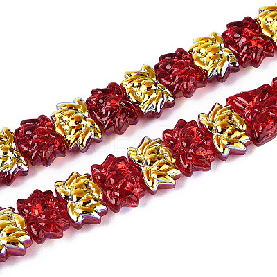 Baking Paint Electroplate Transparent Glass Beads Strands EGLA-N020-04-1