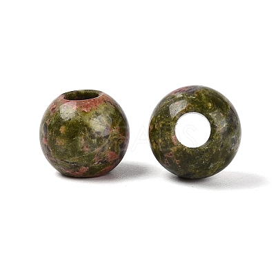 Natural Unakite European Beads G-Q602-09B-09-1