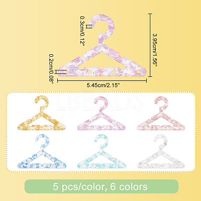 30Pcs 6 Colors Transparent Acrylic Earring Display Accessories EDIS-PH0001-75-1
