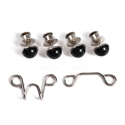 Alloy and Plastic Beads Scalable & Removable Button Pins for Jeans DIY-WH0343-40A-1