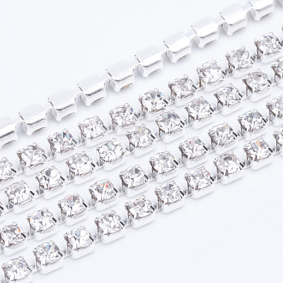 Brass Rhinestone Strass Chains CHC-T003-SS18-01S-1
