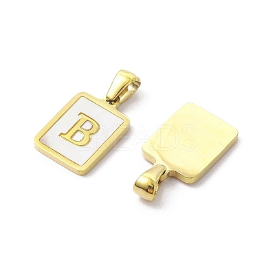 Ion Plating(IP) 304 Stainless Steel Pave Shell Pendants X-STAS-G327-01G-B-1