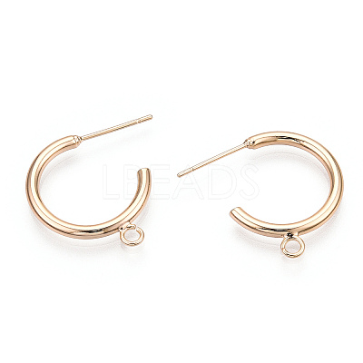 Brass Stud Earring Findings KK-S345-030G-1