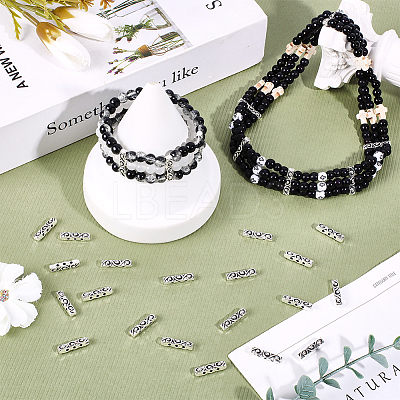 100Pcs Tibetan Style Alloy Spacer Bars FIND-SC0022-11-1