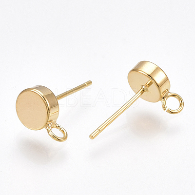 Brass Stud Earring Findings KK-T038-293G-1