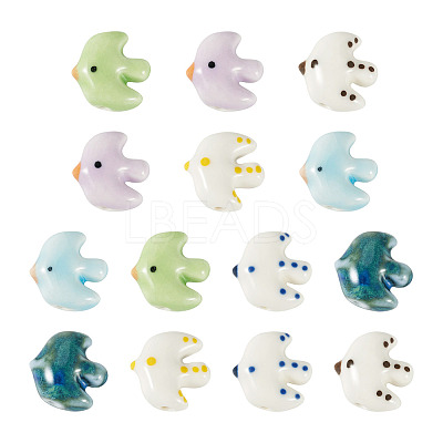 14Pcs Handmade Porcelain Ceramic Beads PORC-TA0001-76-1