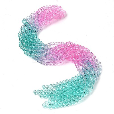 Transparent Painted Glass Beads Strands DGLA-A034-T6mm-A10-1