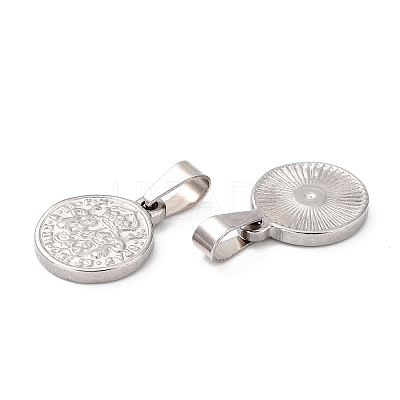 Non-Tarnish 304 Stainless Steel Coin Pendants STAS-F183-01P-A-1