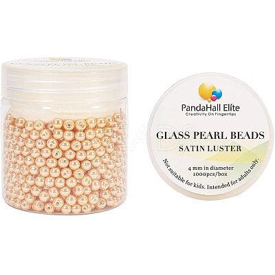 Pearlized Eco-Friendly Dyed Glass Pearl Round Bead HY-PH0002-24-B-1