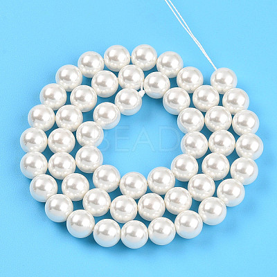 Baking Paint Pearlized Glass Pearl Bead Strands HY-N002-8mm-A11-1