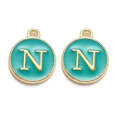 Golden Plated Alloy Enamel Charms X-ENAM-Q437-15N-1