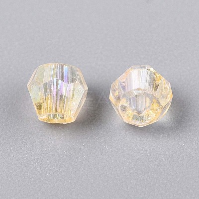Transparent Spray Painted Glass Beads EGLA-N018-4mm-09-1