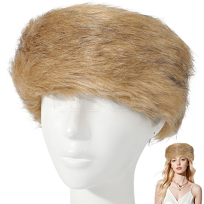 1Pc Faux Fur Fiber Yarn Warmer Headbands COHT-CY0001-01E-1