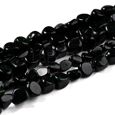 Synthetic Green Goldstone Beads Strands G-G018-15-1