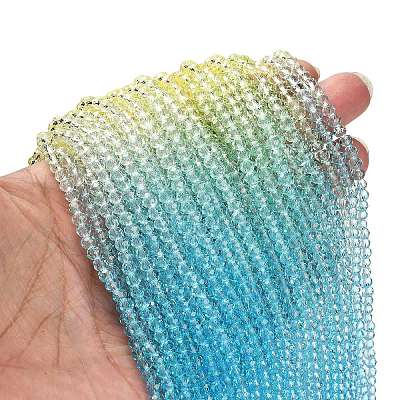 Transparent Painted Glass Beads Strands X1-DGLA-A034-T3mm-A13-1