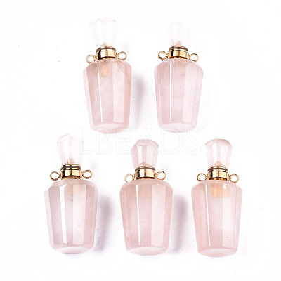 Faceted Natural Rose Quartz Pendants G-T131-14G-1
