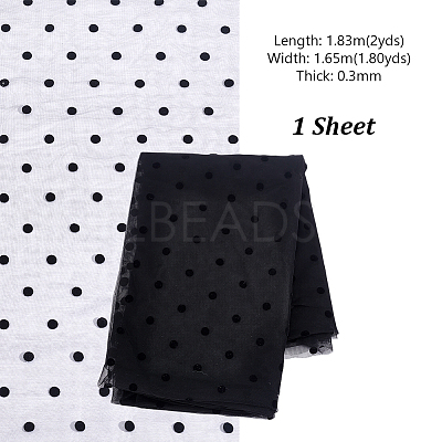 2 Yards Nylon Fiber Polka Dot Mesh Fabric DIY-GA0010-01-1