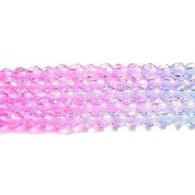 Transparent Gradient Color Glass Beads Strands LS-GLAA-G101-2mm-10-1