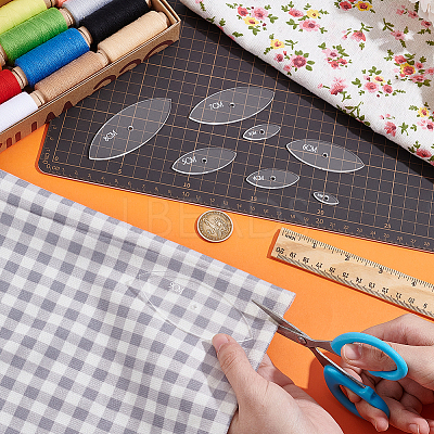 8Pcs 8 Sizes Transparent Acrylic Reusable Drawing Template for DIY Scrapbooking DIY-UN0006-32A-1