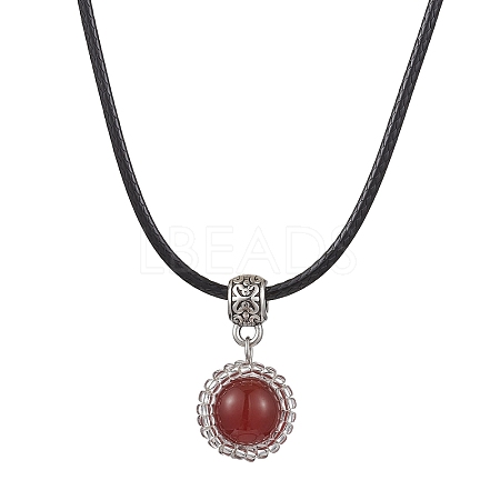 Carnelian Necklaces NJEW-MZ00027-01-1